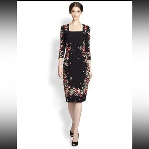 DOLCE & GABBANA black & red FLORAL Sheath Dress
